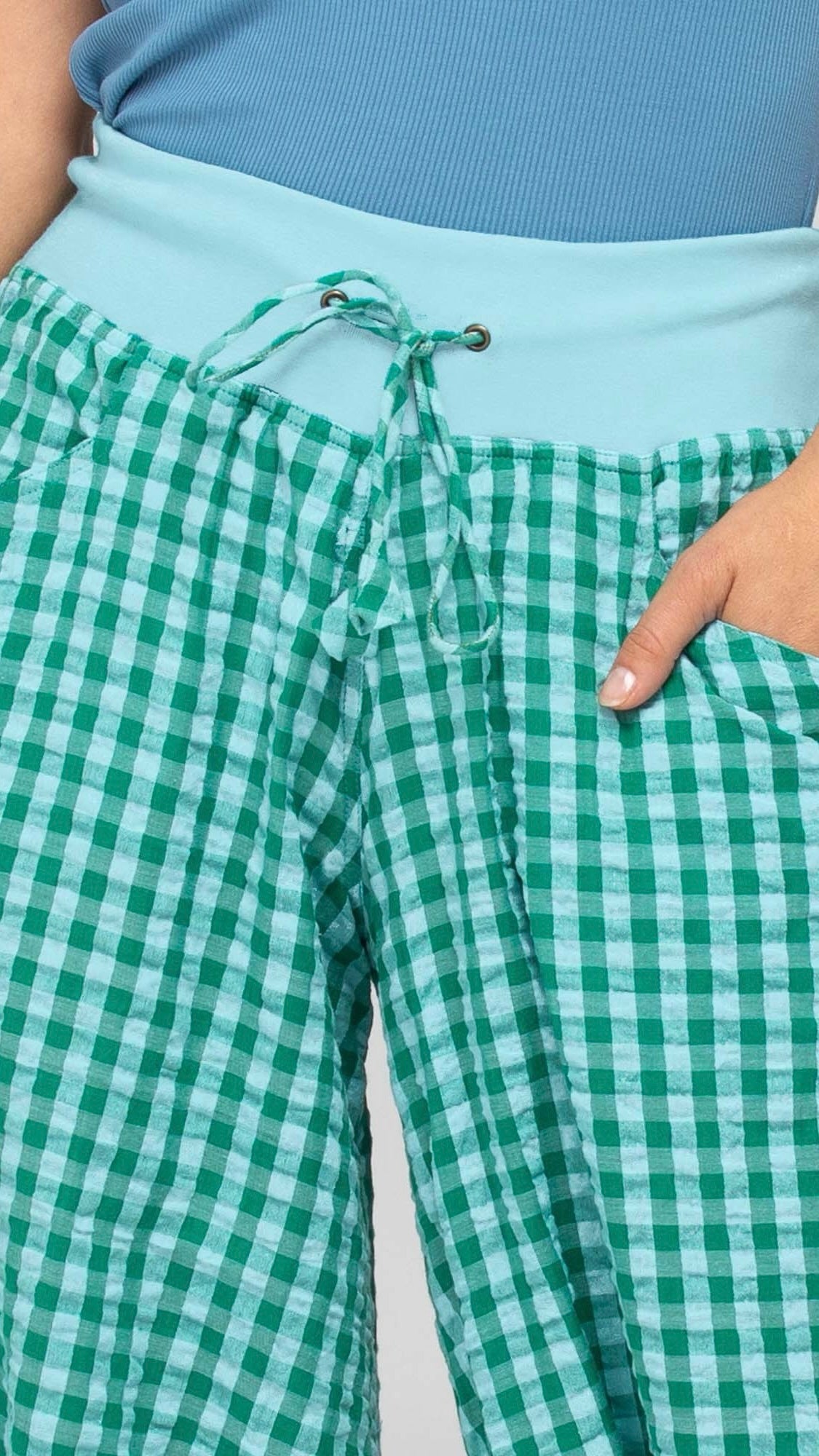 Guru Pant Green Seersucker