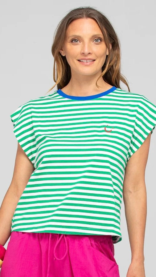 Bellissimo Tee Green Stripe