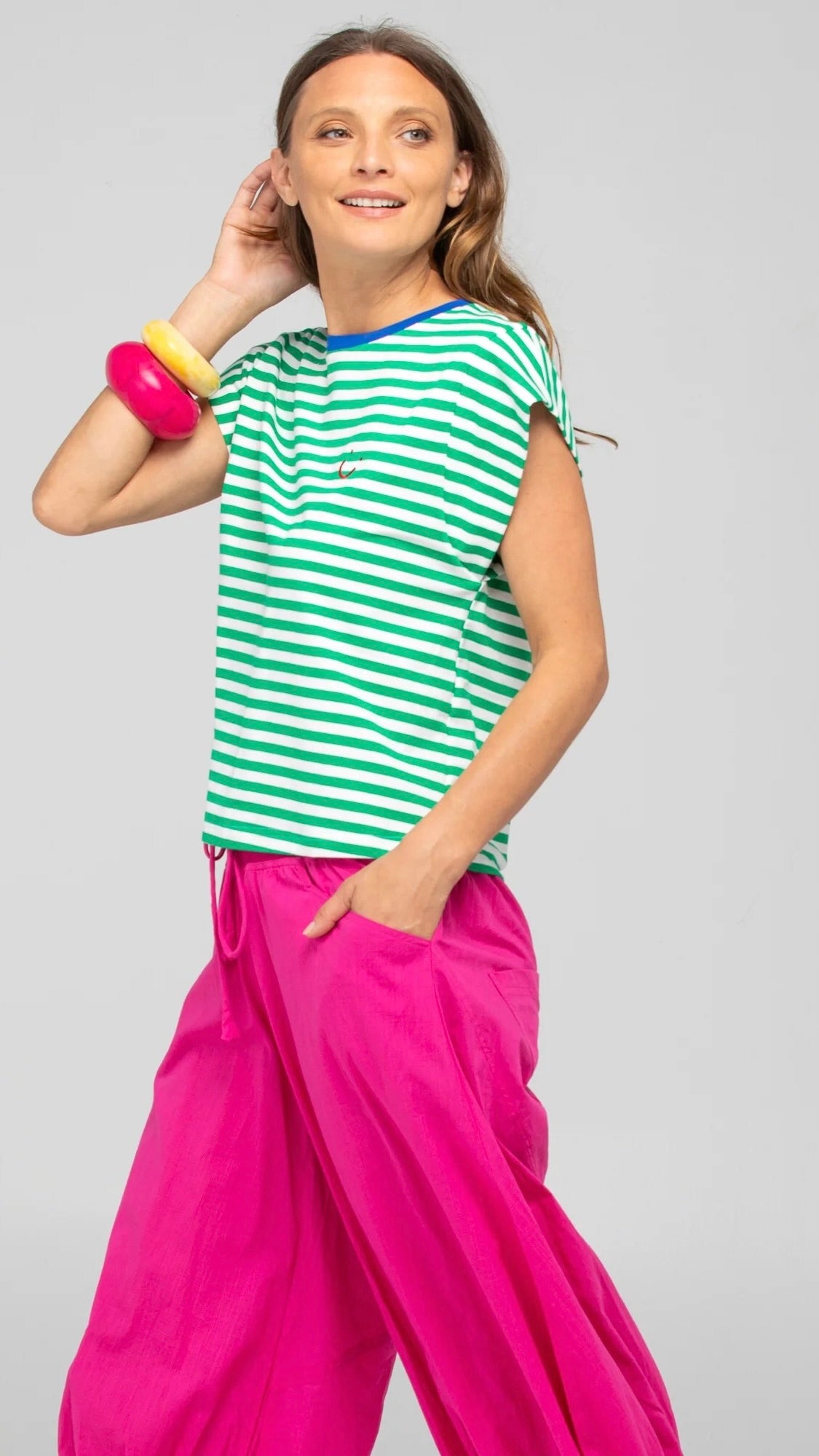 Bellissimo Tee Green Stripe