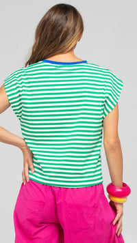 Bellissimo Tee Green Stripe