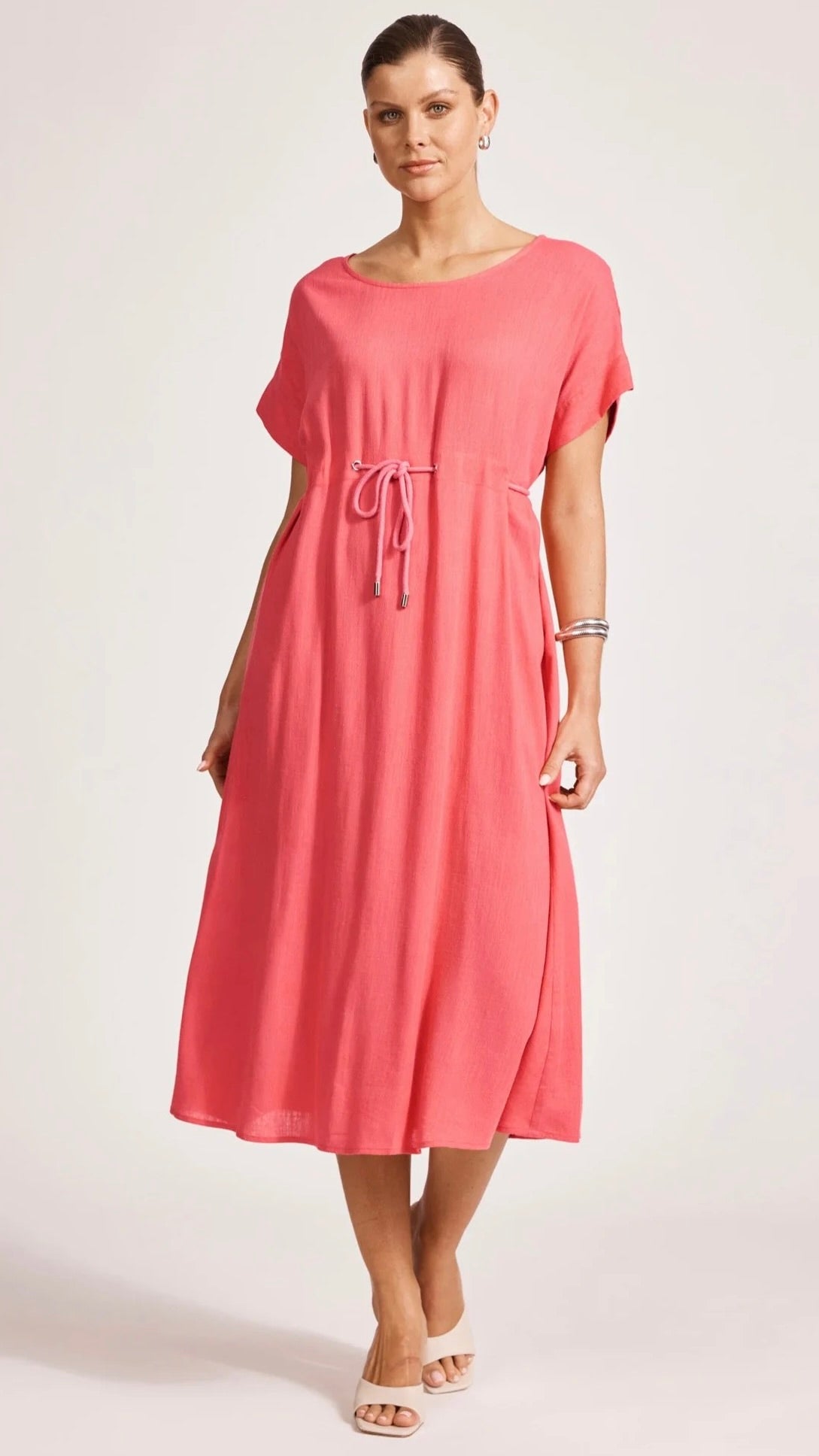 Alesia Rope Tie Dress Melon