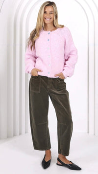 Monaco Leo Barrel Jeans Corduroy Forest Moss
