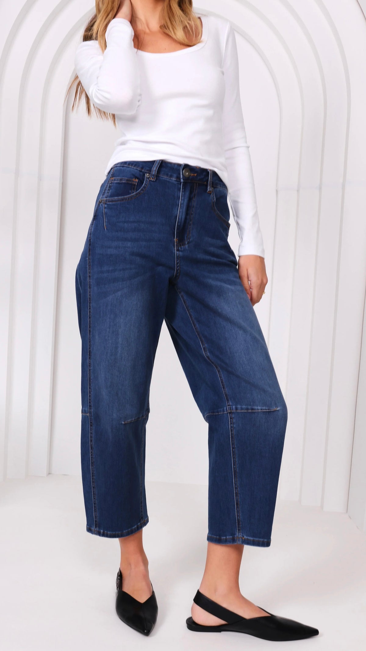 Monaco Toni Barrel Jeans Blue
