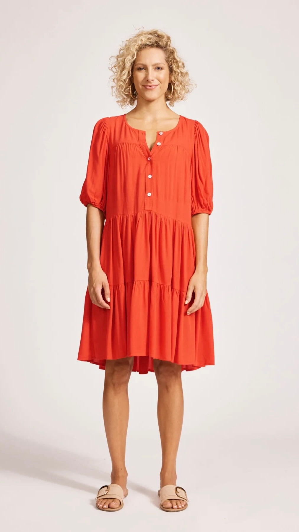Alegria Midi Dress Coral