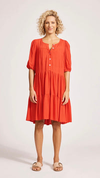 Alegria Midi Dress Coral