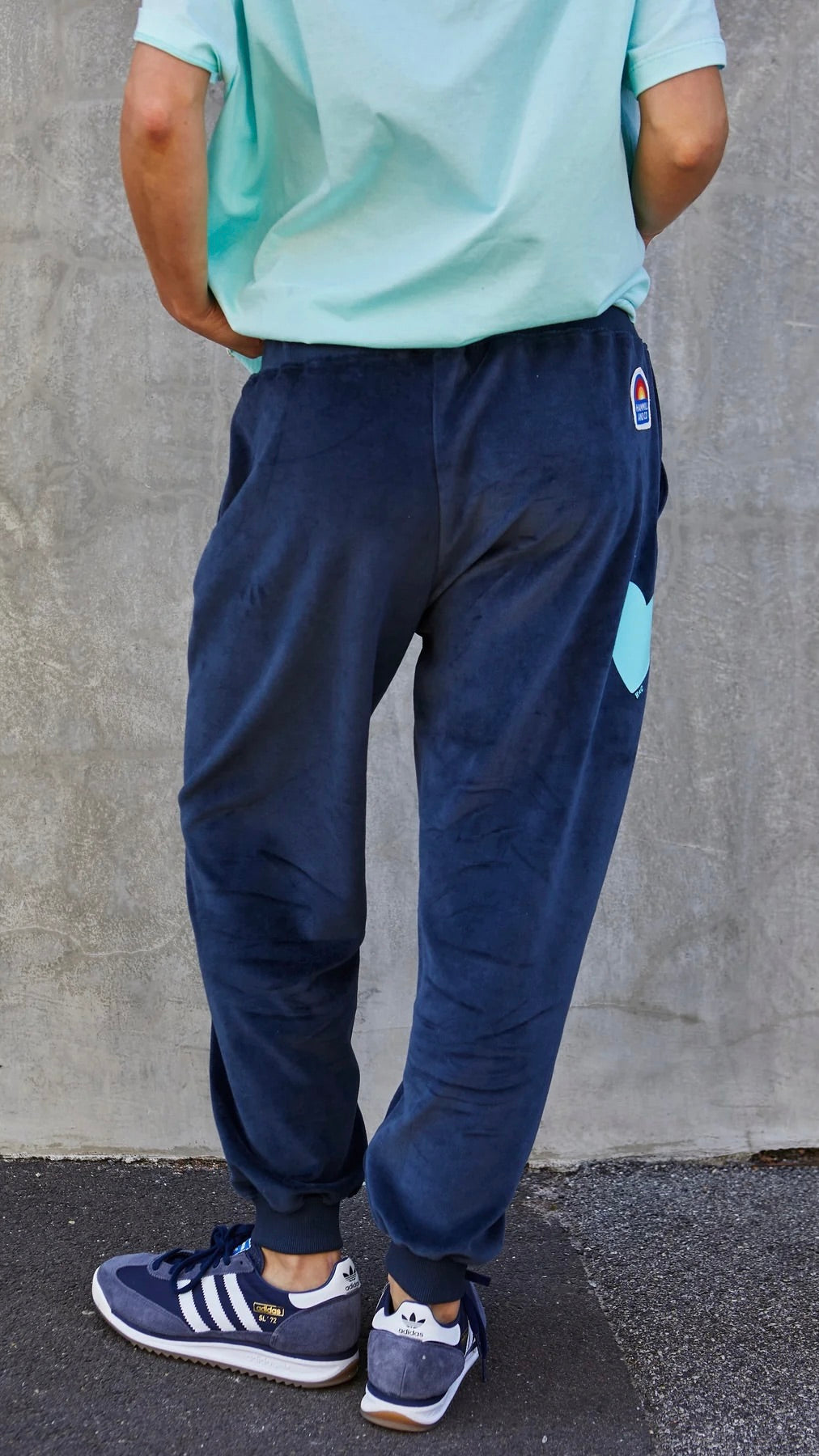 Velour Track Pants Navy