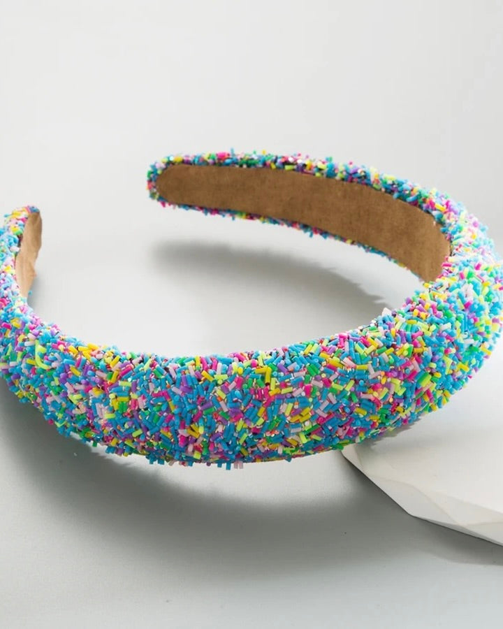 HA040 Confetti Headband Sprinkle Blue