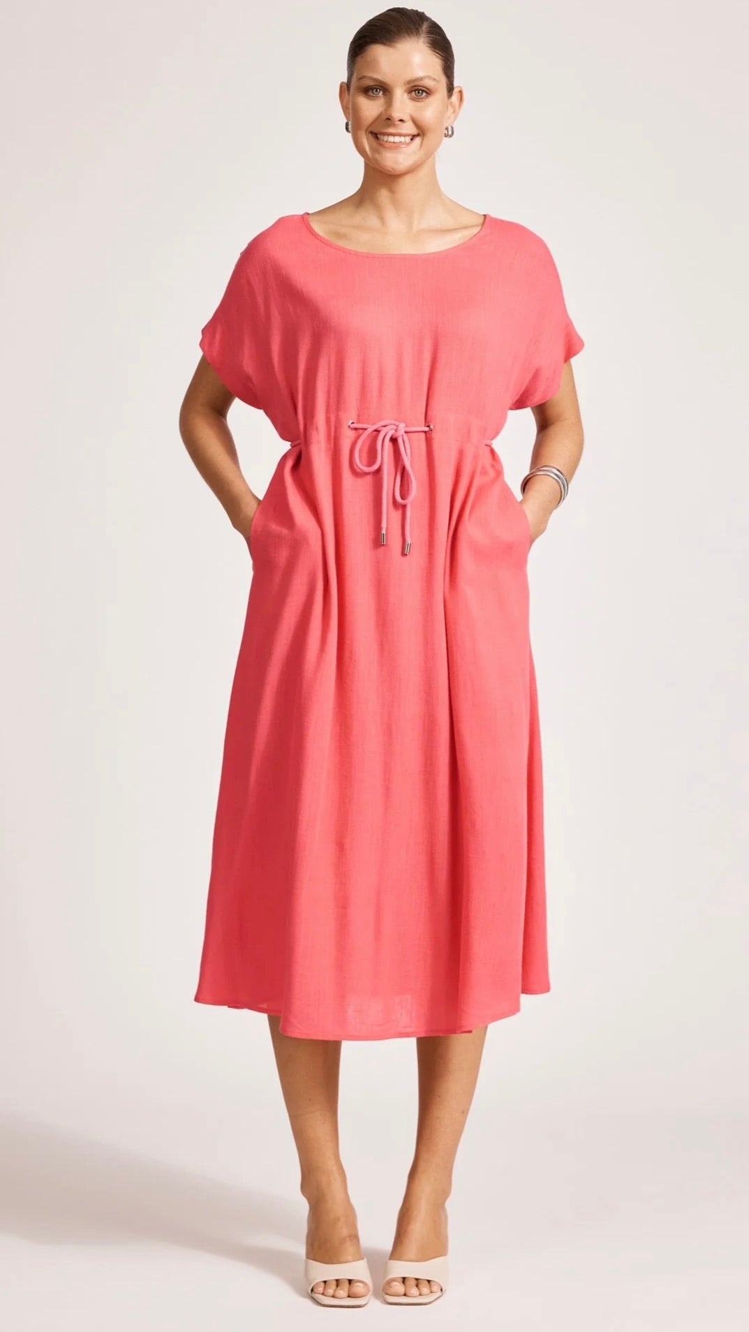 Alesia Rope Tie Dress Melon