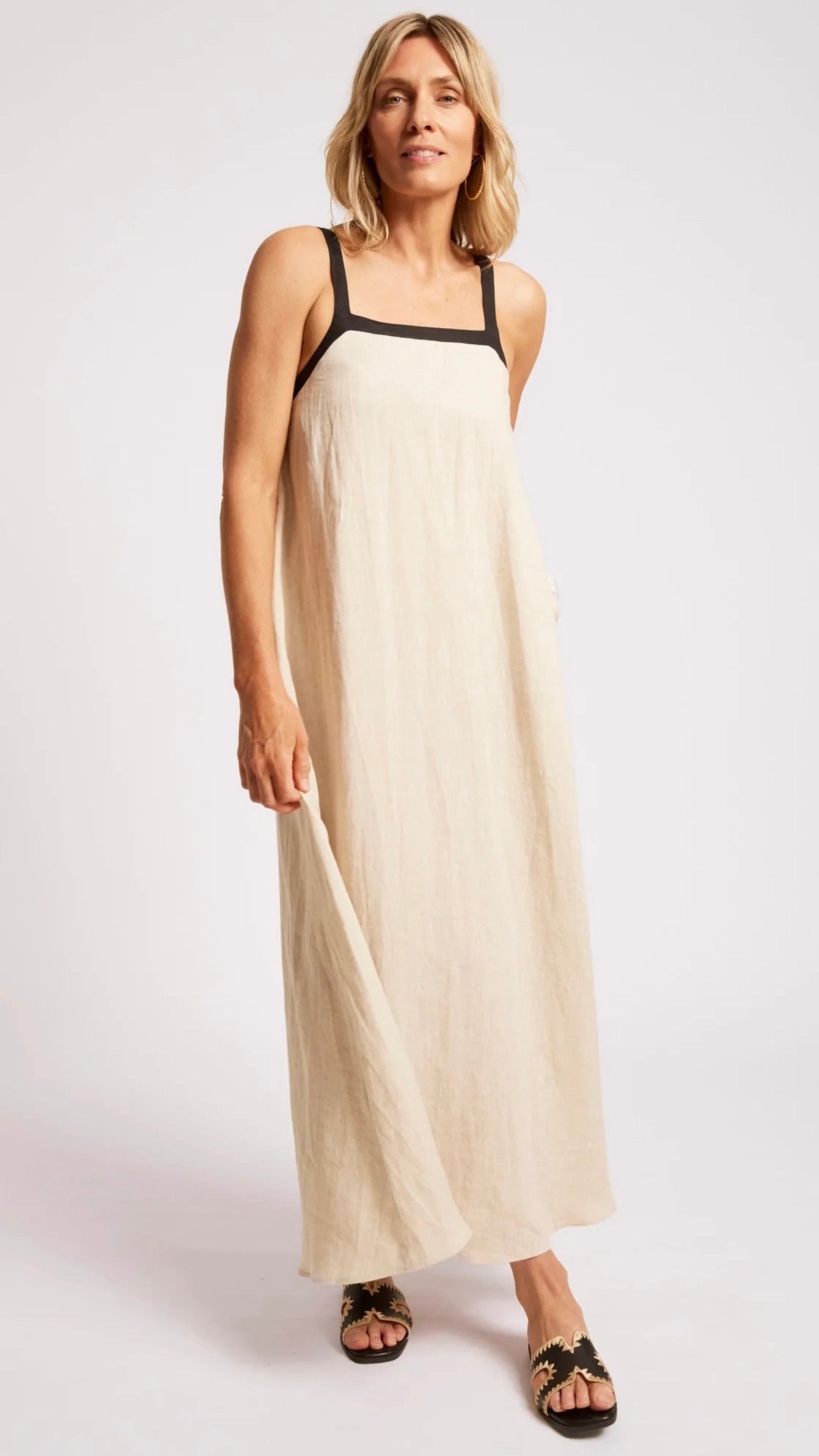 Maris Splice Tank Maxi Dress Tusk Black