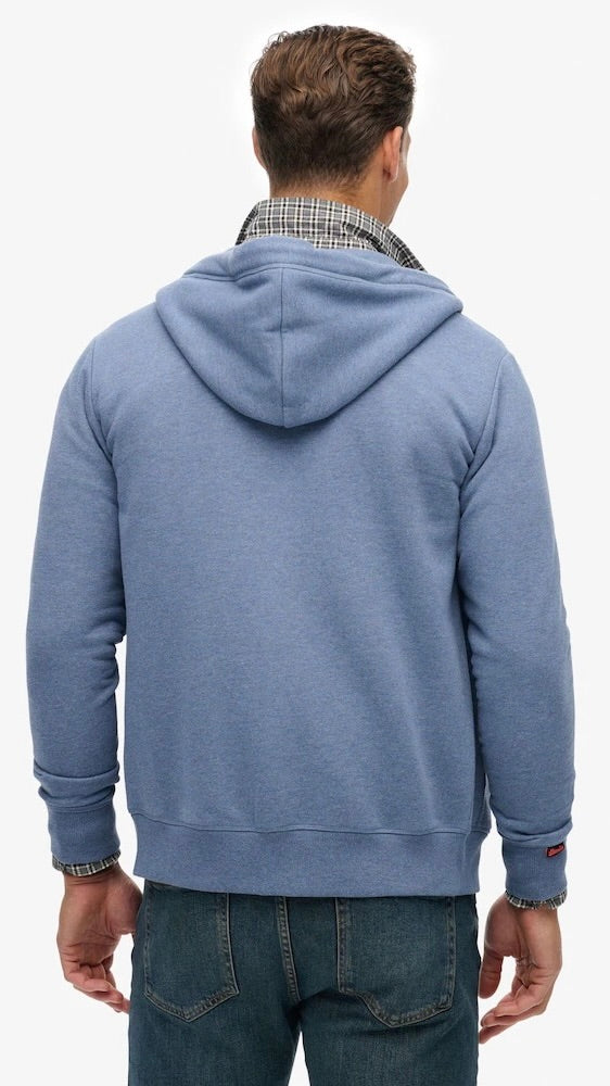 Essential Logo Zip Hoodie HB Jeans Blue Marle