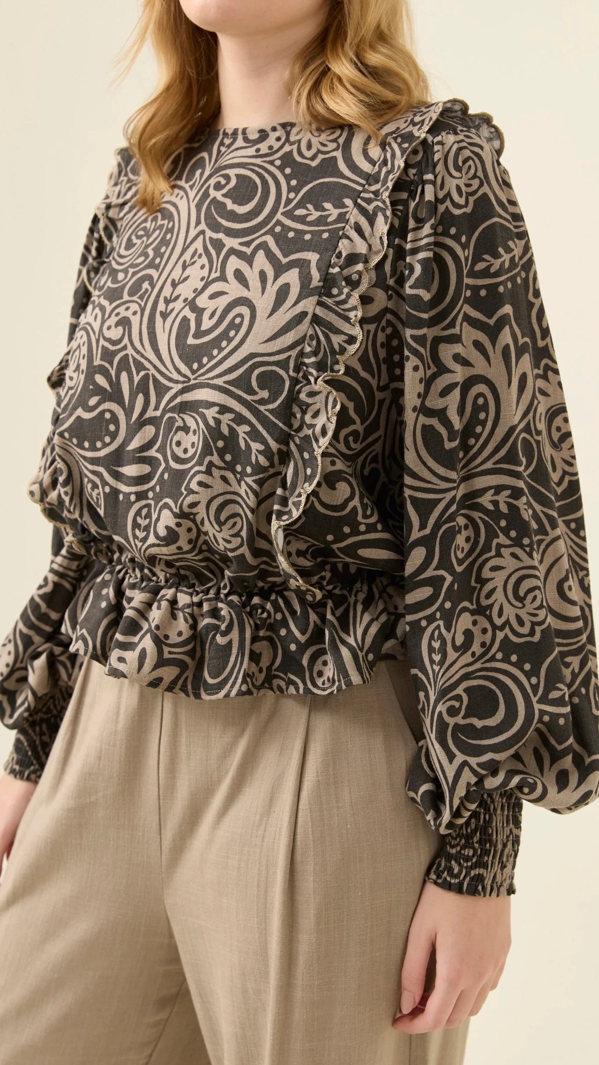 Grace Frill Top Paisley