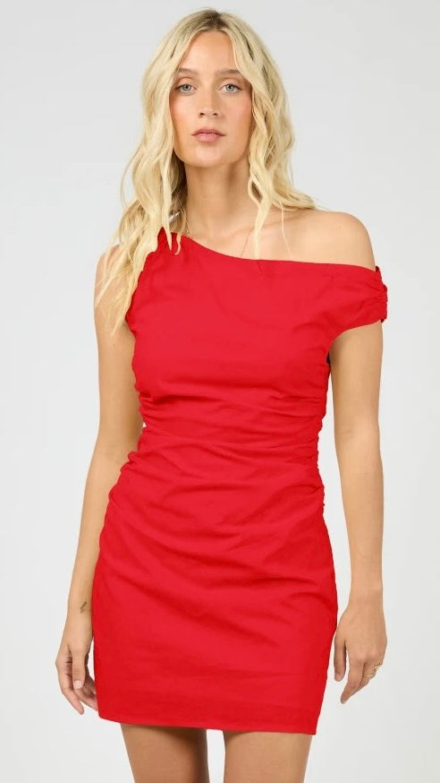 Alessa Asym Dress Red