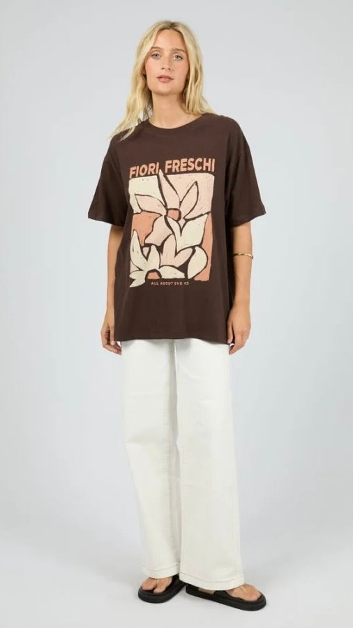 Fiori Freschi Relaxed Tee Brown