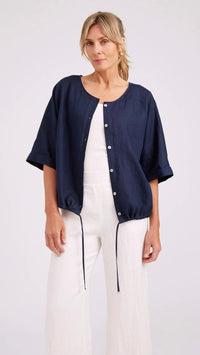 Studio Button Top/Jacket Navy