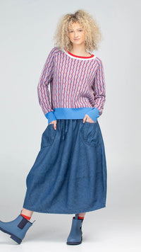 Guru Skirt Mid Wash Denim