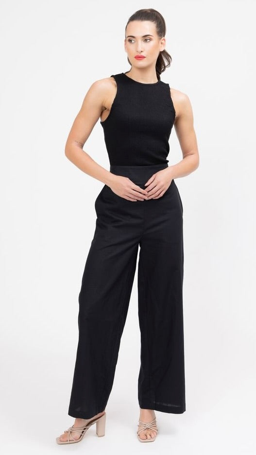 Essential Full Wide Leg Pant Black
