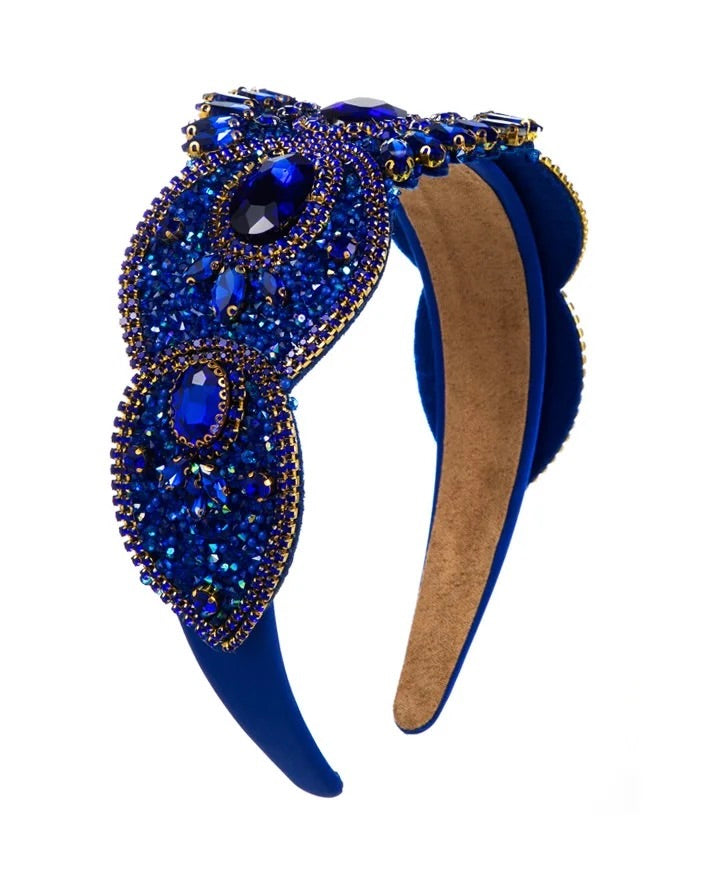 HA043 Jewelled Headband Blue