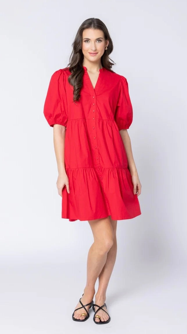 Reflective Mini Dress Ruby Cotton