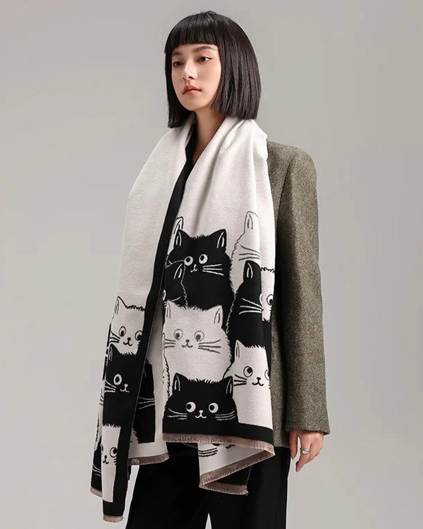 Cats Meow Scarf Black Mix