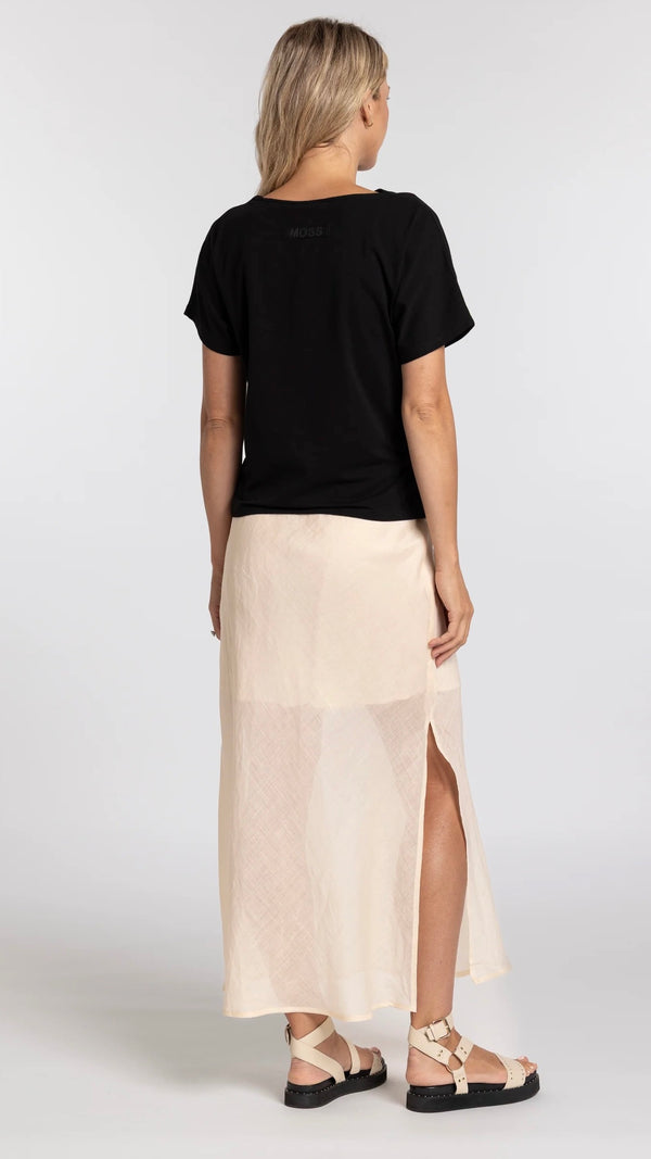 Mossy Rouched Tee Black