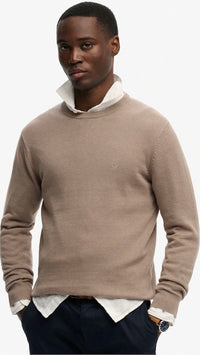 Superdry Essential Cotton Jumper Brown