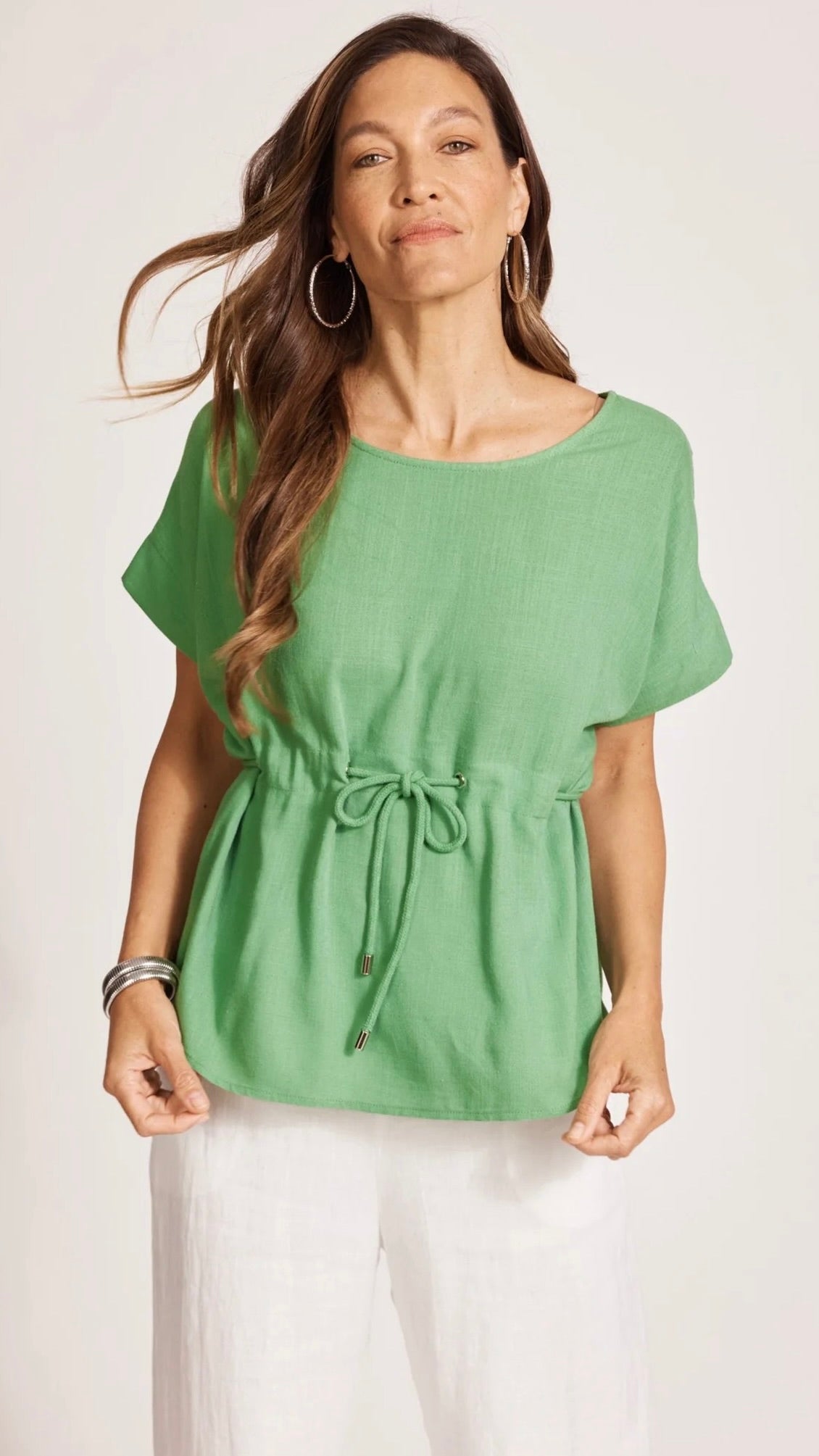Alesia Rope Tie Top Jade