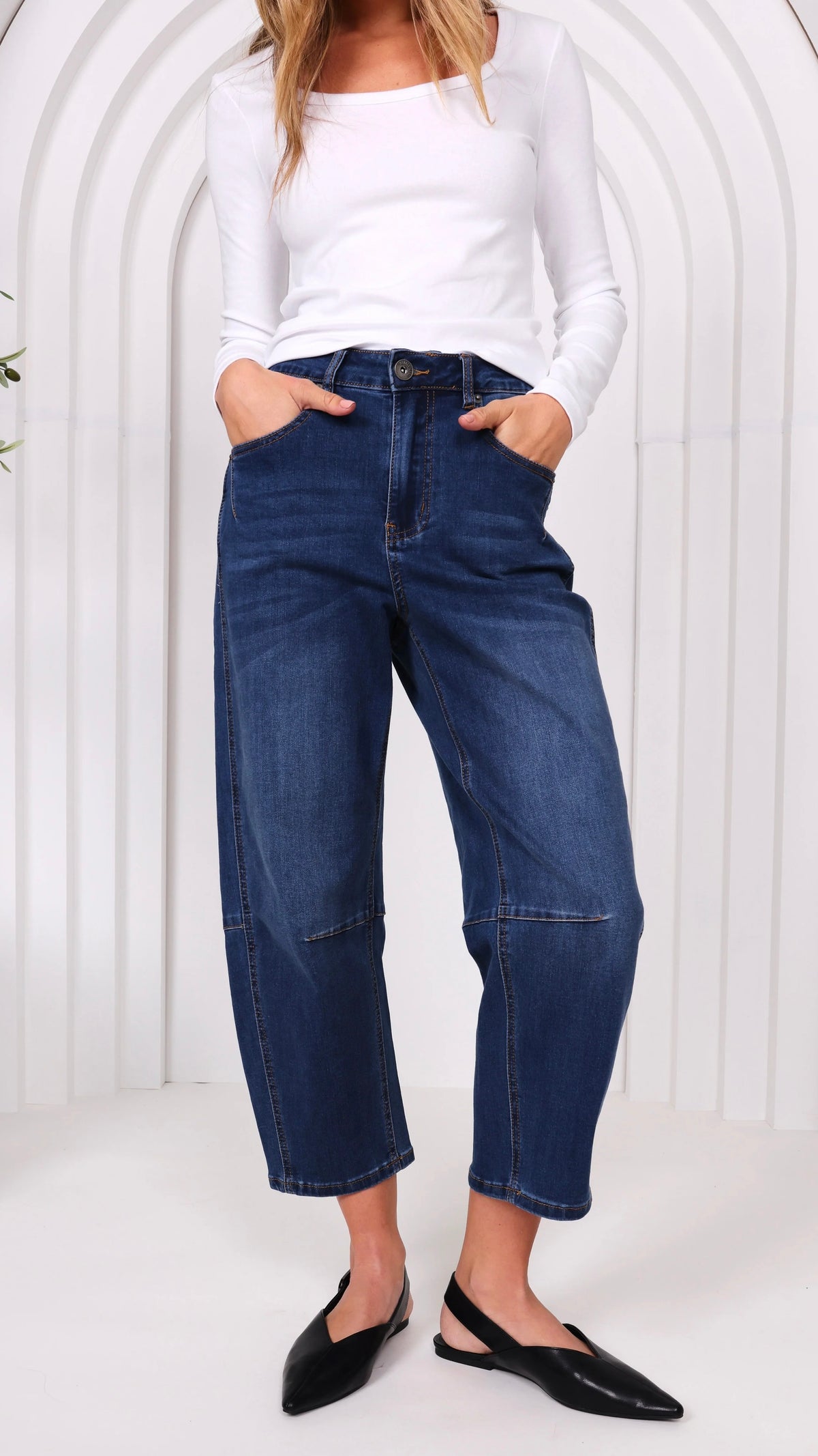 Monaco Toni Barrel Jeans Blue