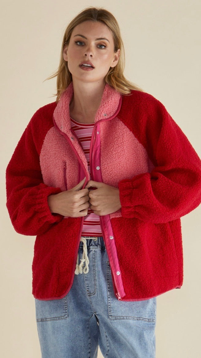 Franklin Fleecy Jacket Pink Red