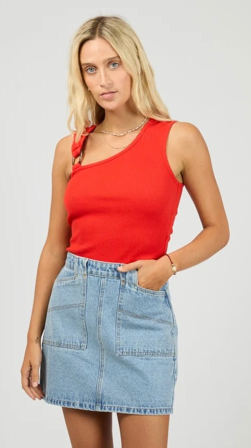 Willow Ribed Tank Red