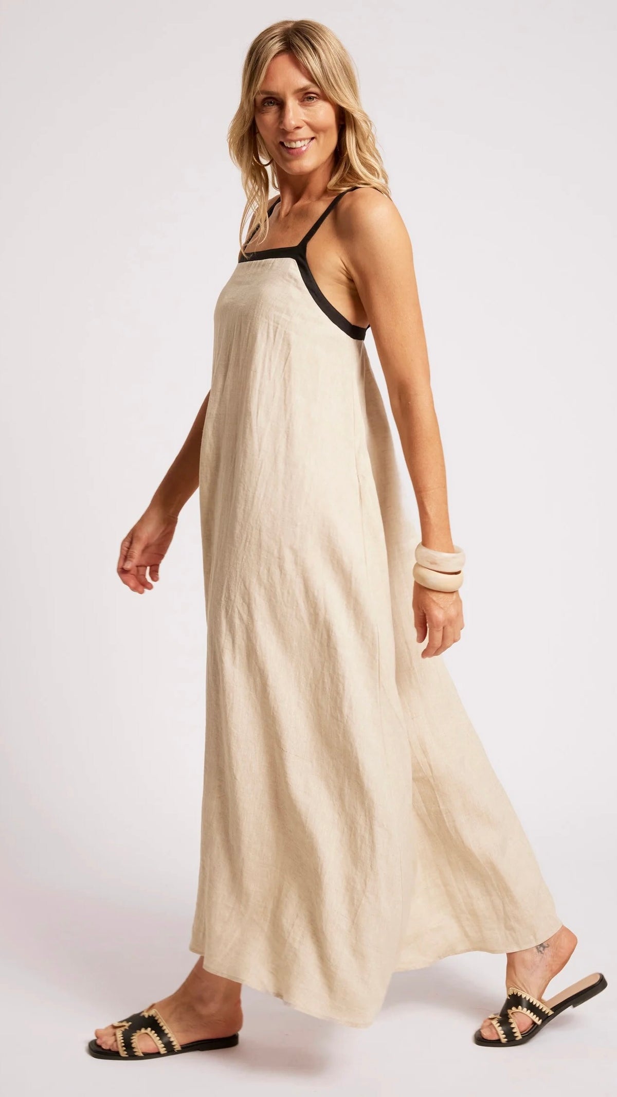 Maris Splice Tank Maxi Dress Tusk Black
