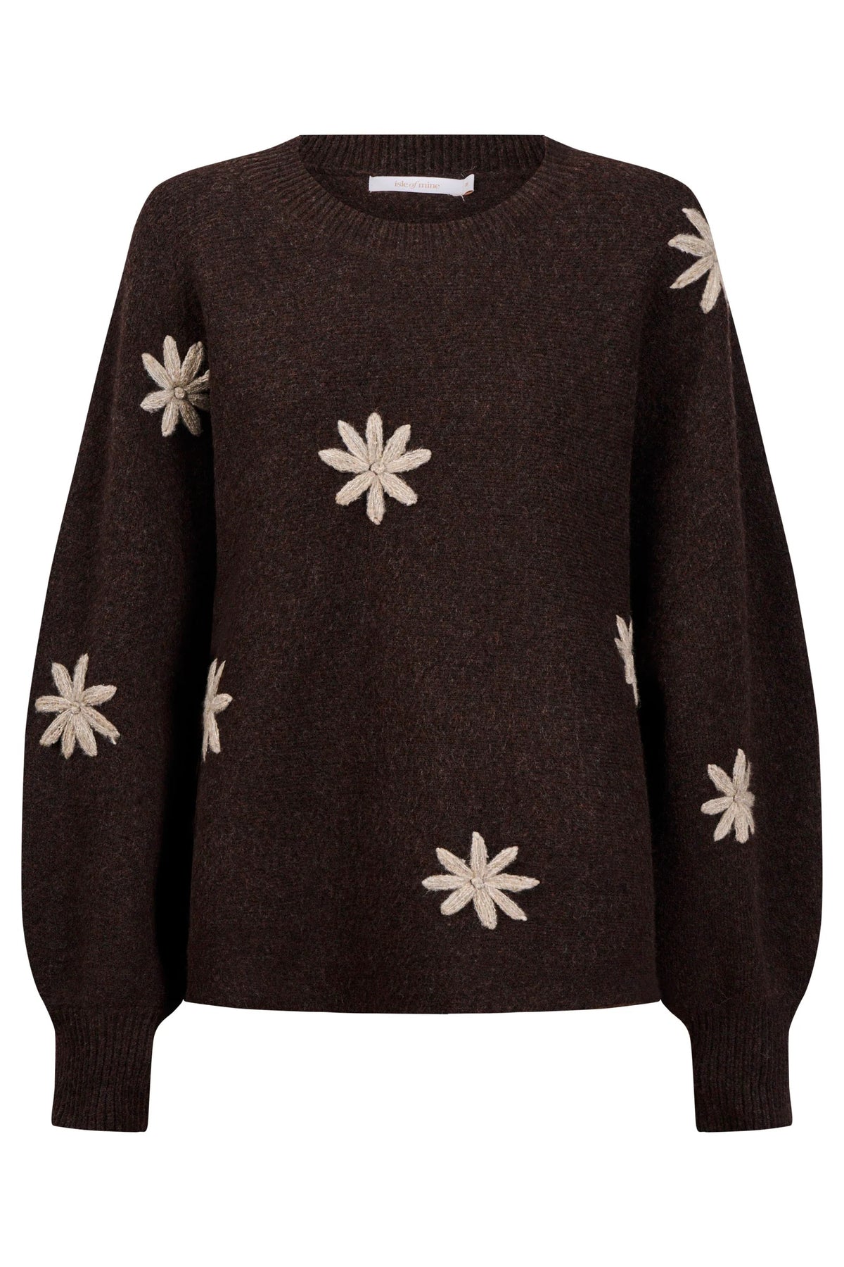 Miru Stitch Flower Jumper Chocolate