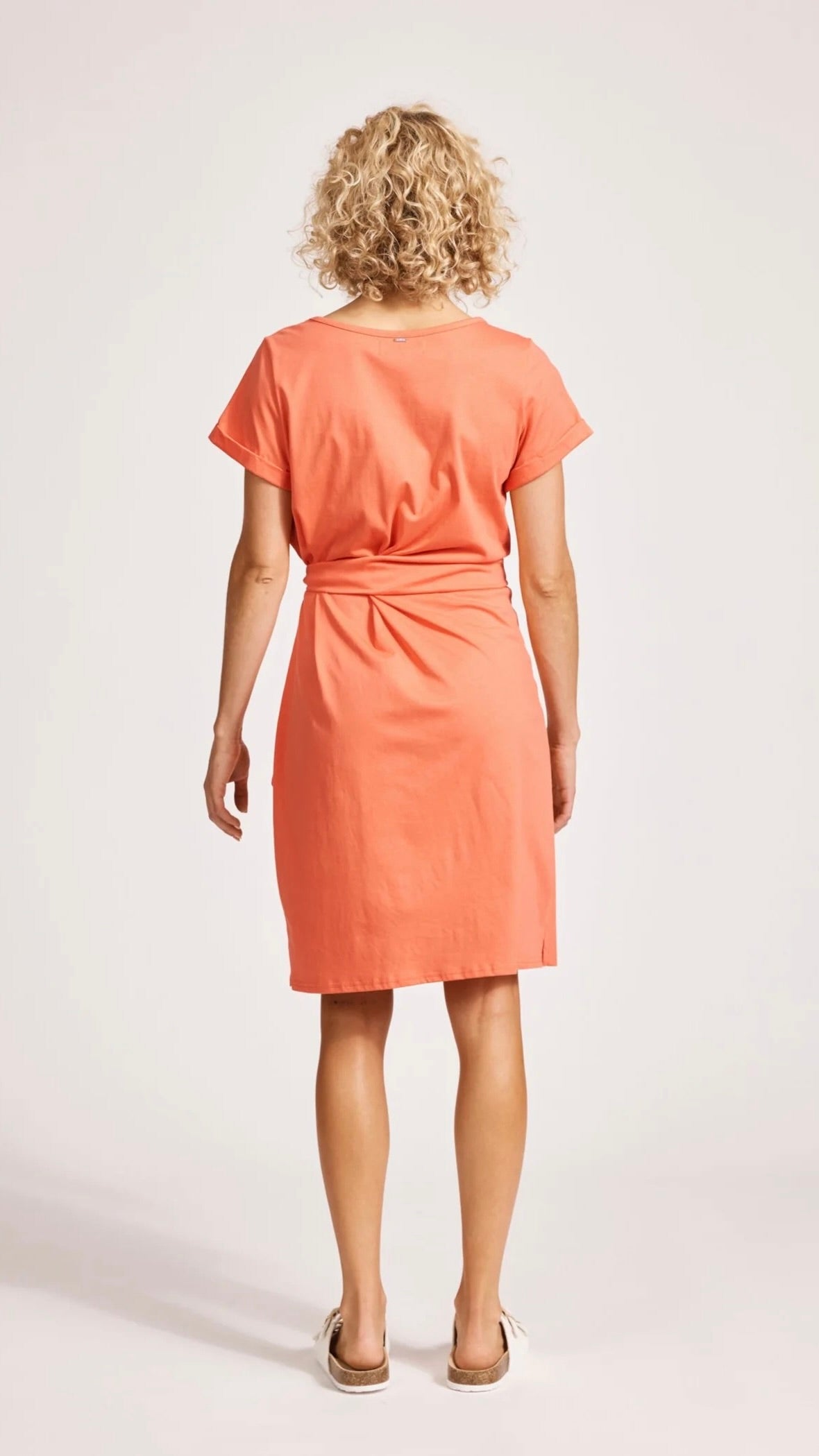 Francia Tie Dress Coral (Restock Arriving Mid Nov)