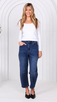 Monaco Toni Barrel Jeans Blue