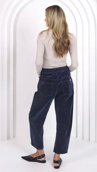 Monaco Leo Barrel Jeans Corduroy Smoke Navy