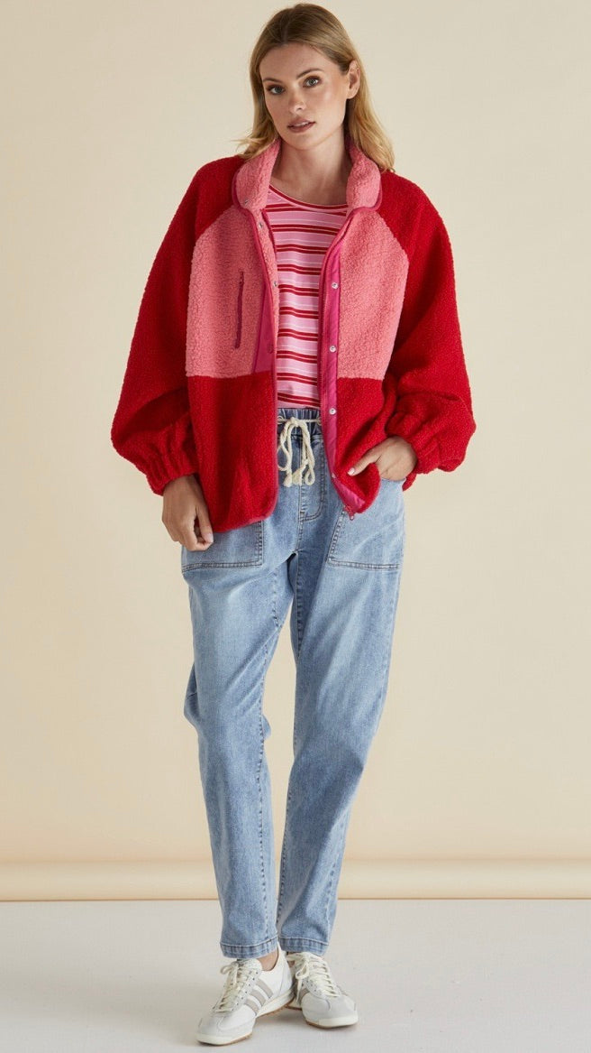 Franklin Fleecy Jacket Pink Red