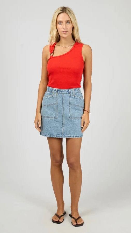 Willow Ribed Tank Red