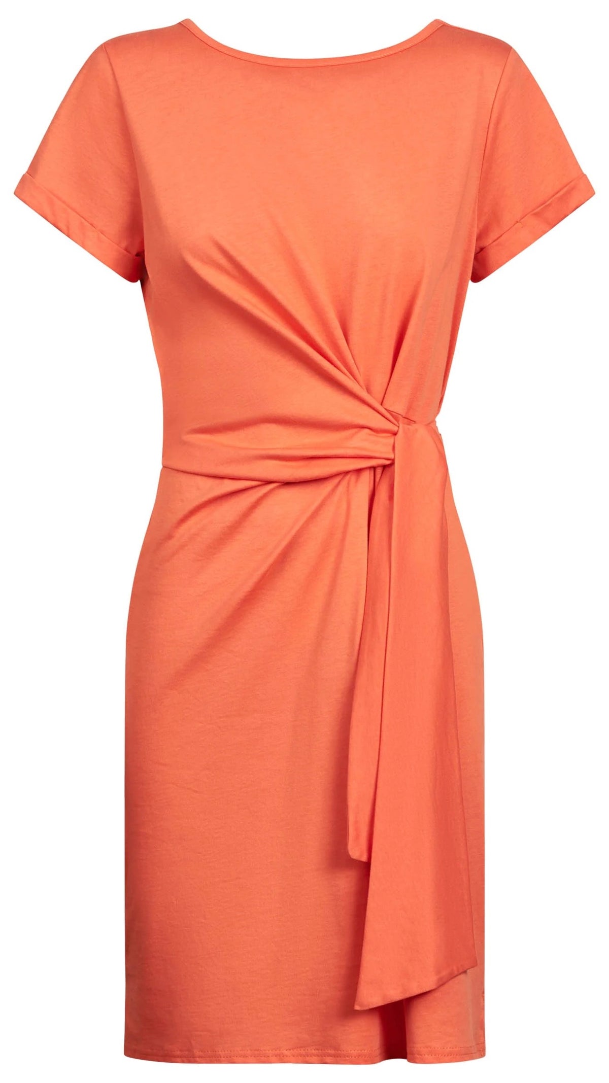 Francia Tie Dress Coral (Restock Arriving Mid Nov)