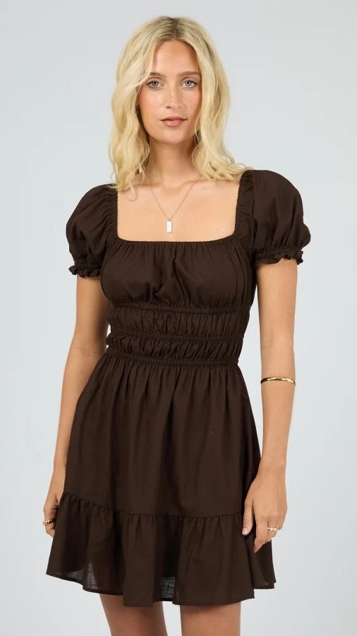 Essential SS Mini Dress Brown
