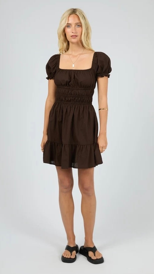 Essential SS Mini Dress Brown