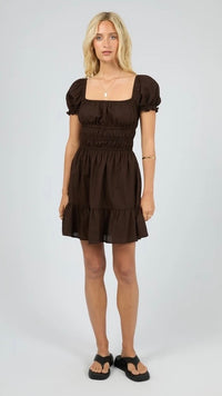 Essential SS Mini Dress Brown