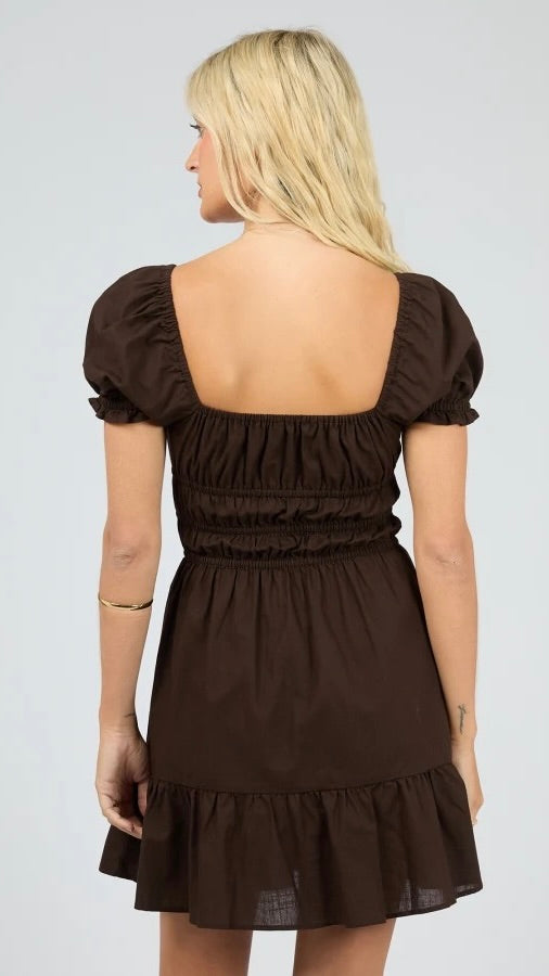 Essential SS Mini Dress Brown