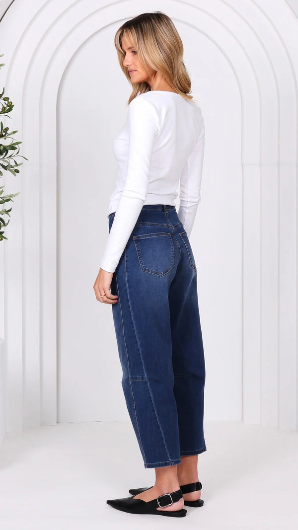 Monaco Toni Barrel Jeans Blue