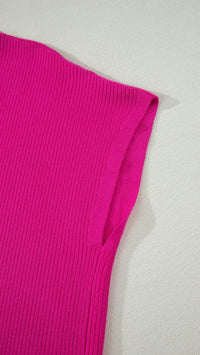 Romy Ribbed Knit Top Magenta