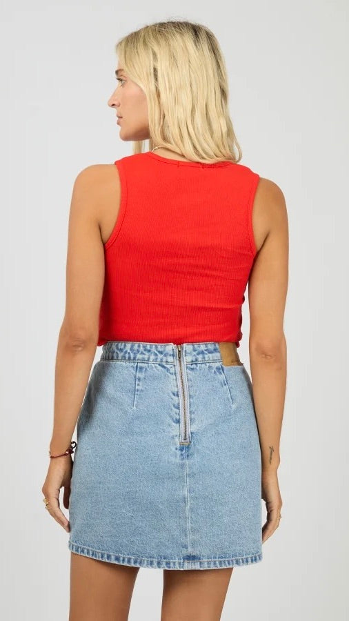 Willow Ribed Tank Red