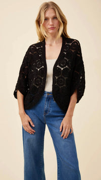 Maggie Crochet Cape Black