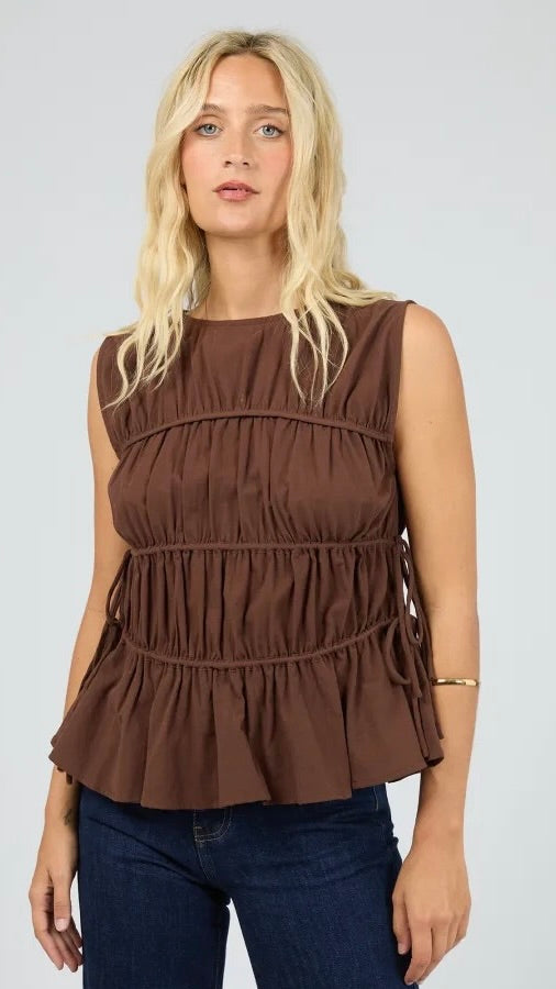 Lou Lou Tie Top Brown