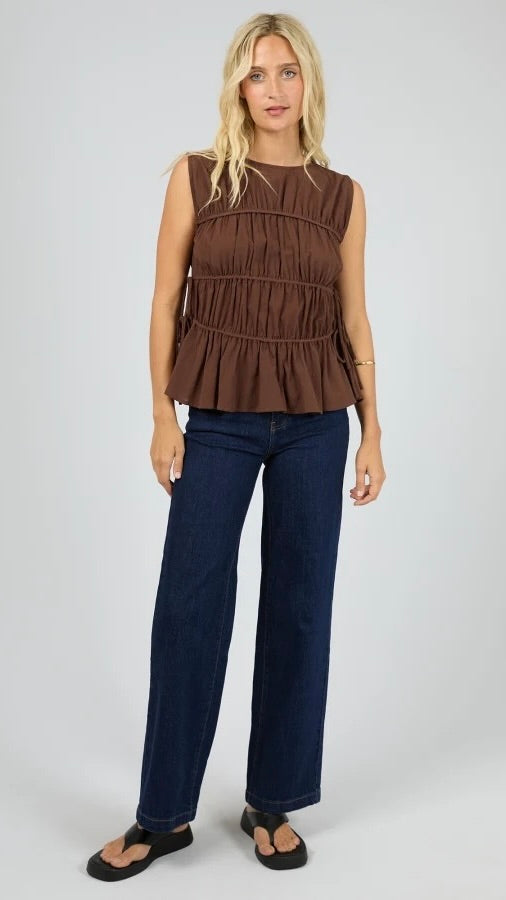 Lou Lou Tie Top Brown