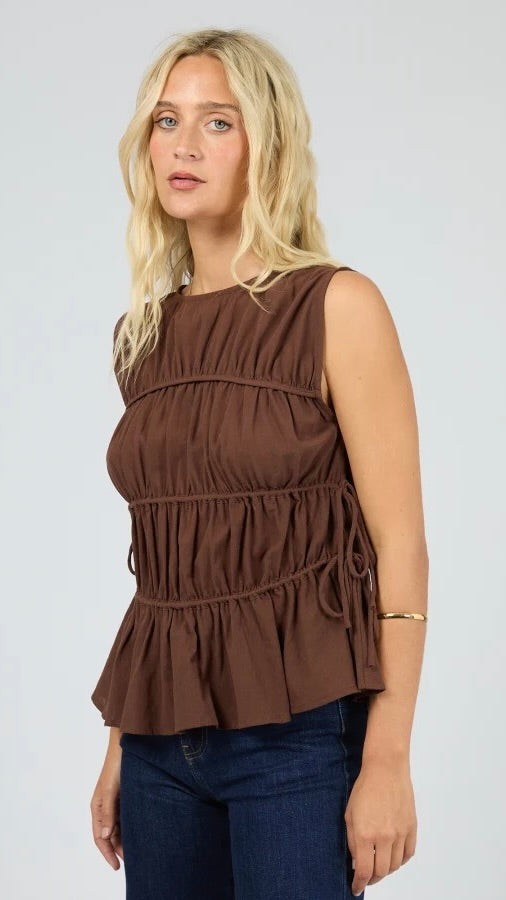 Lou Lou Tie Top Brown