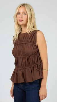 Lou Lou Tie Top Brown