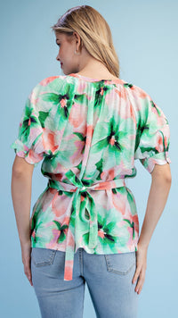 Watercolour Floral Print Blouse